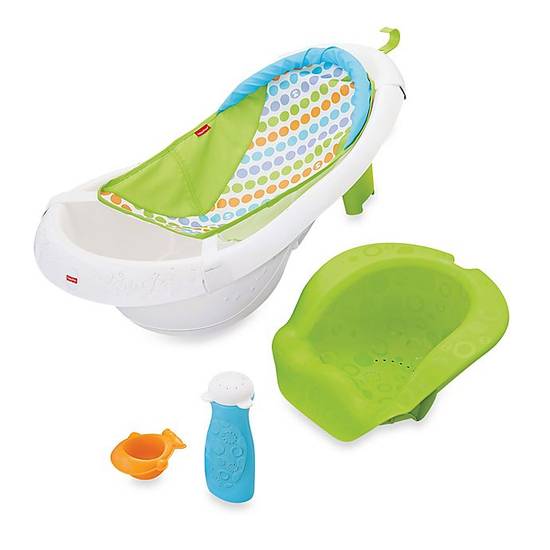 Order Fisher-Price® 4-in-1 Sling 'n Seat Bath Tub in White/Green food online from Buybuy Baby store, Summerlin on bringmethat.com