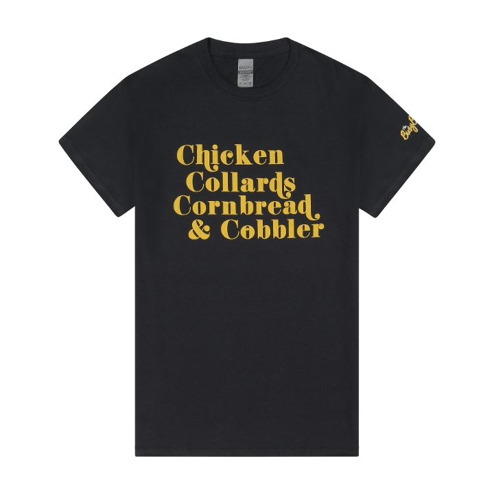 Order Chicken, Collards, Cornbread & Cobbler Tee food online from Busy Bee Cafe store, Atlanta on bringmethat.com