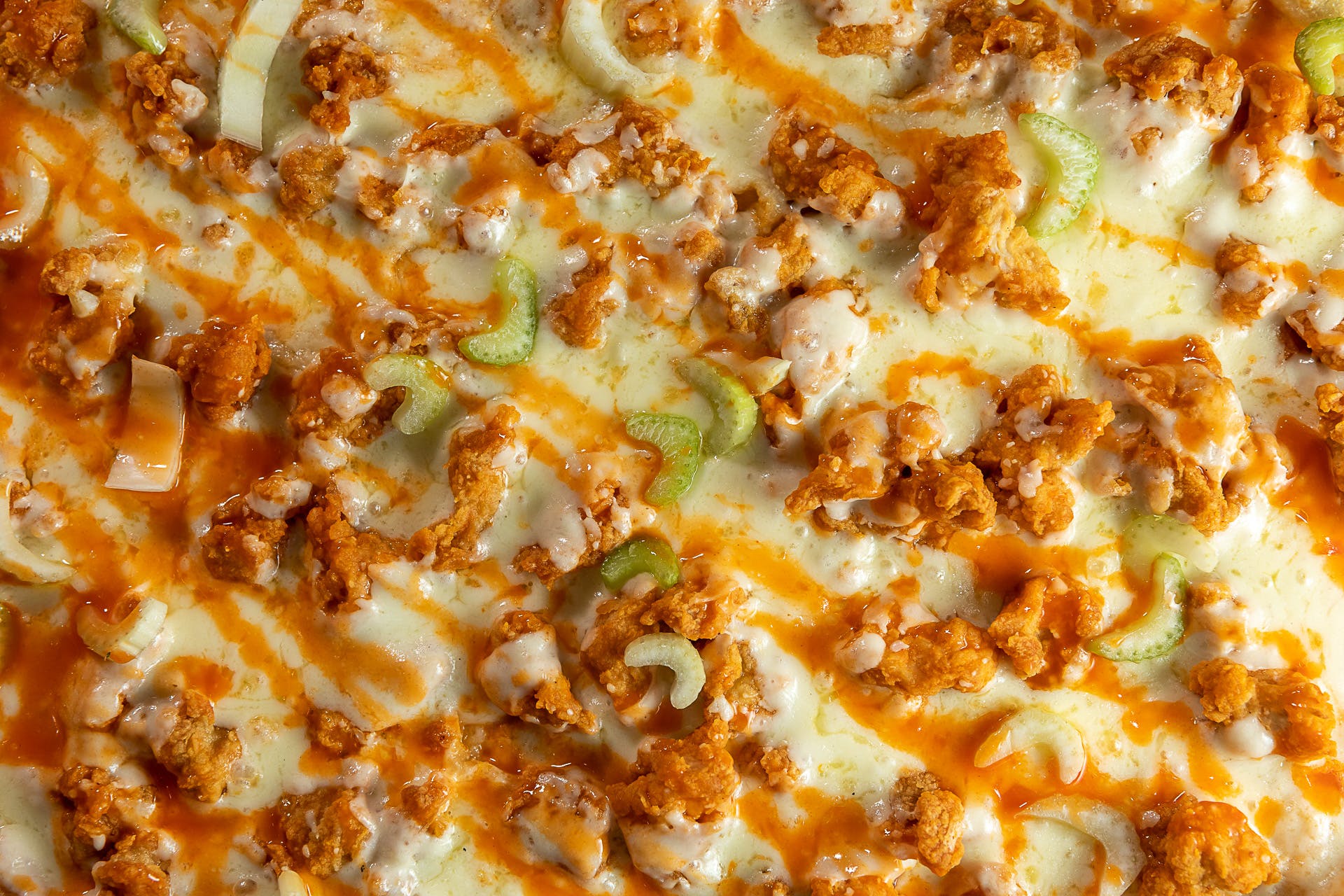 Order Buffalo Chicken Pizza - 14" food online from Brick 3 Pizza store, Milwaukee on bringmethat.com