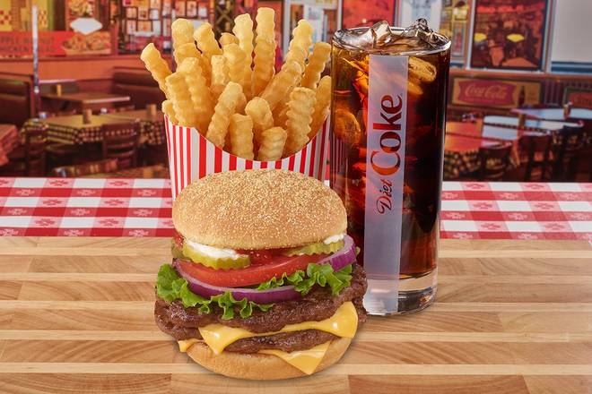 Order Famous Meal #3: Char-Broiled Double Cheeseburger food online from Portillo's store, Madison on bringmethat.com