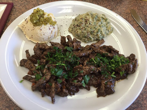 Order Beef Shawarma Plate food online from Petra Middle Eastern Cuisine store, Livermore on bringmethat.com