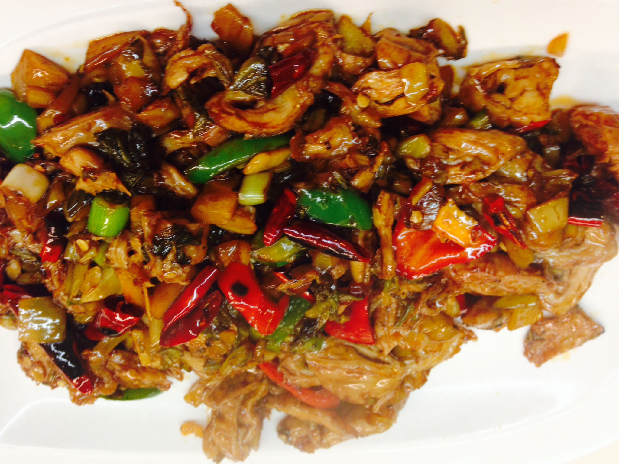 Order Spicy Sauteed Pork with Chitterlings-Taiwanese Style food online from Joy Restaurant store, San Mateo on bringmethat.com