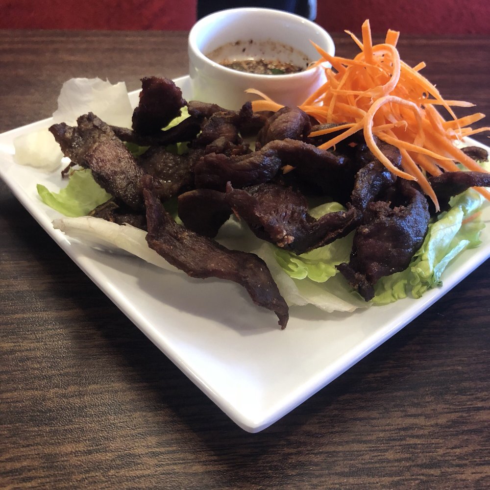 Order A16. Thai Beef Jerky food online from Baan Thai Restaurant store, Las Vegas on bringmethat.com