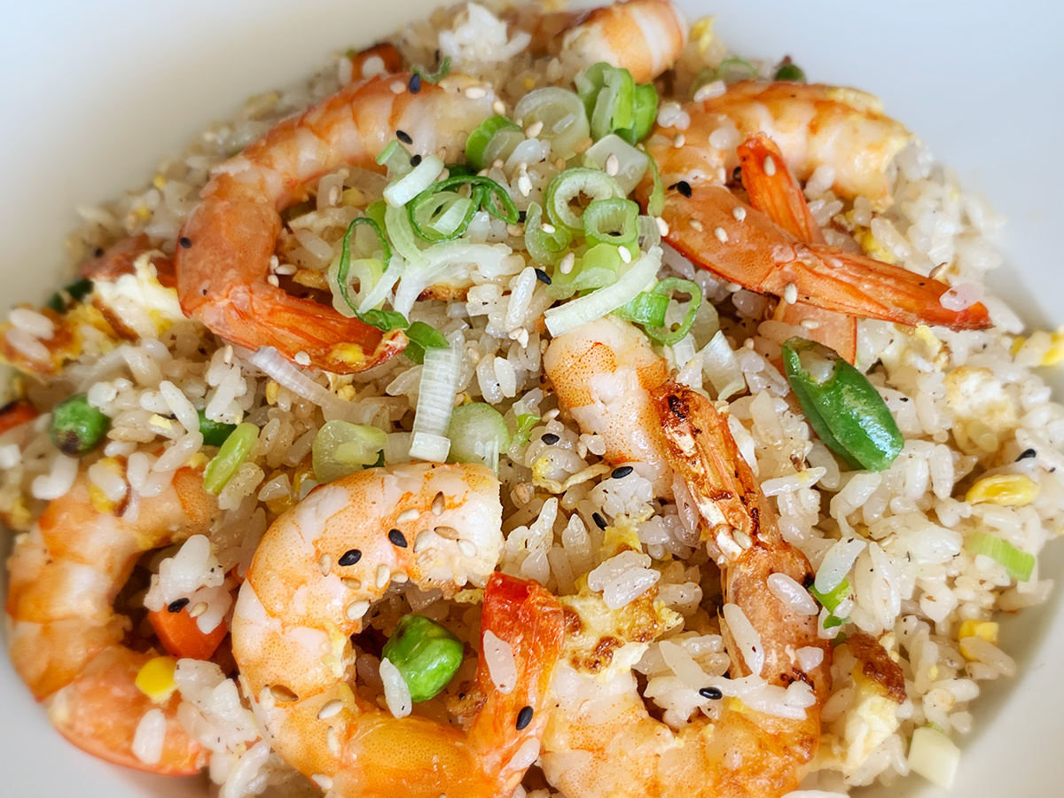Order Shrimp Fried Rice food online from Knucks Asian Pub store, Rowland Heights on bringmethat.com
