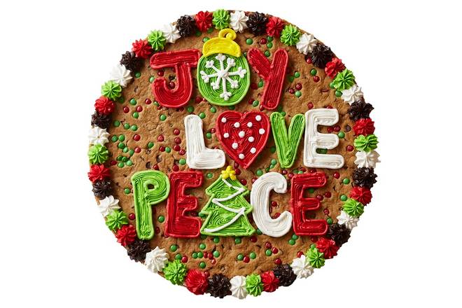 Order Joy Love Peace Cake - HW2835 food online from Great American Cookies store, Denton on bringmethat.com