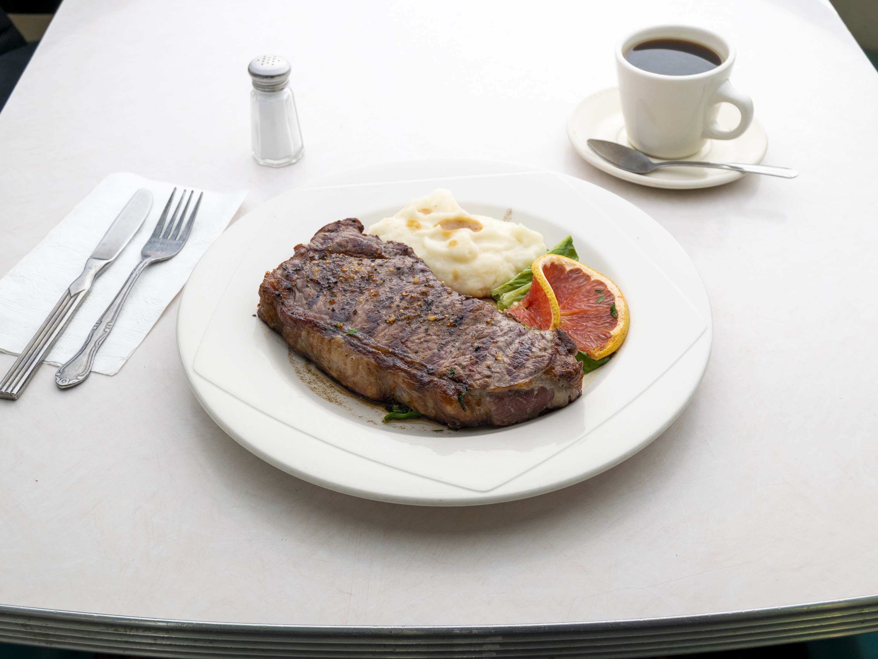 Order N.Y. Strip Steak and Eggs food online from Kings Arms Diner store, Staten Island on bringmethat.com