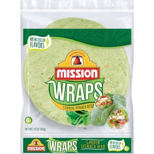 Order Mission · Garden Spinach Herb Wraps (6 wraps) food online from United Supermarkets store, Plainview on bringmethat.com