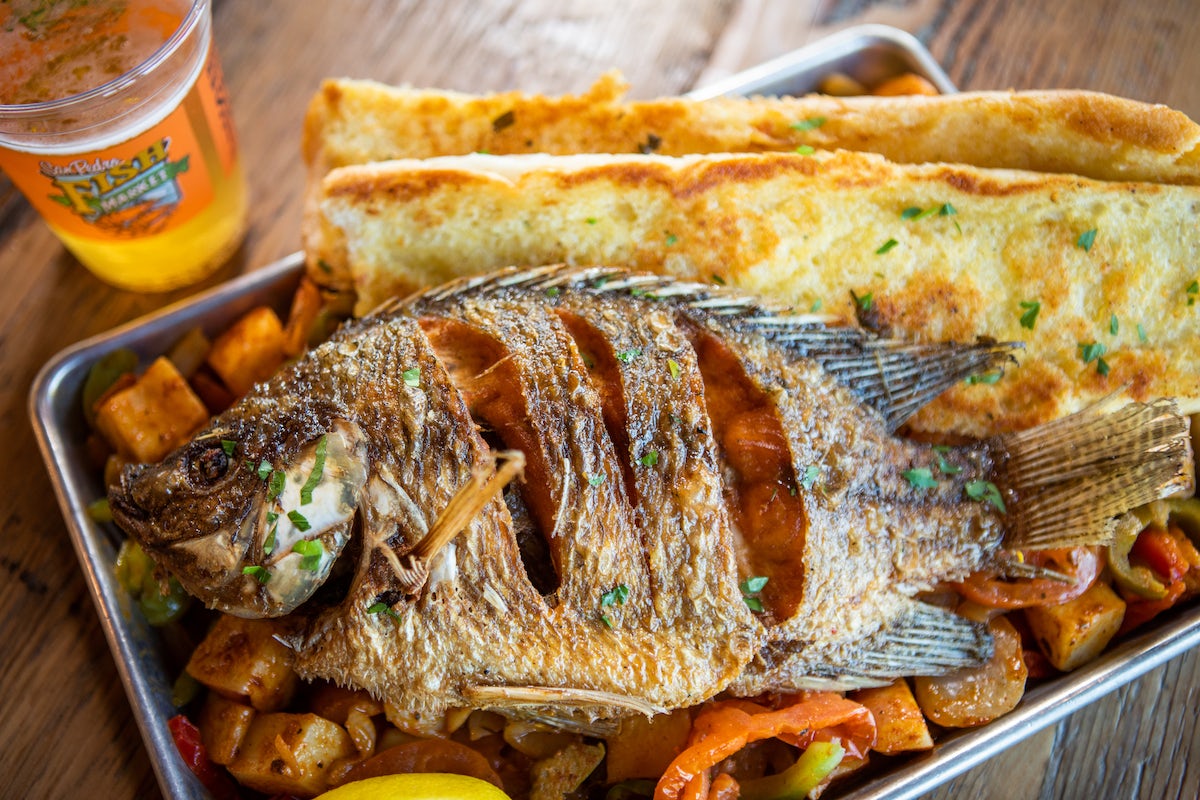 Order Crispy Whole Fish Tray food online from San Pedro Fish Market Grille store, Los Angeles on bringmethat.com