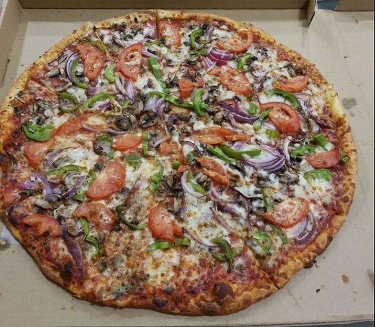 Order Vegetarian Pizza - Medium 12'' food online from Milans store, Lathrop on bringmethat.com