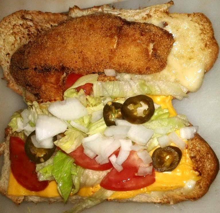 Order Fish Filet Sub - Half 8'' food online from Best Pizza & Wings store, College Park on bringmethat.com