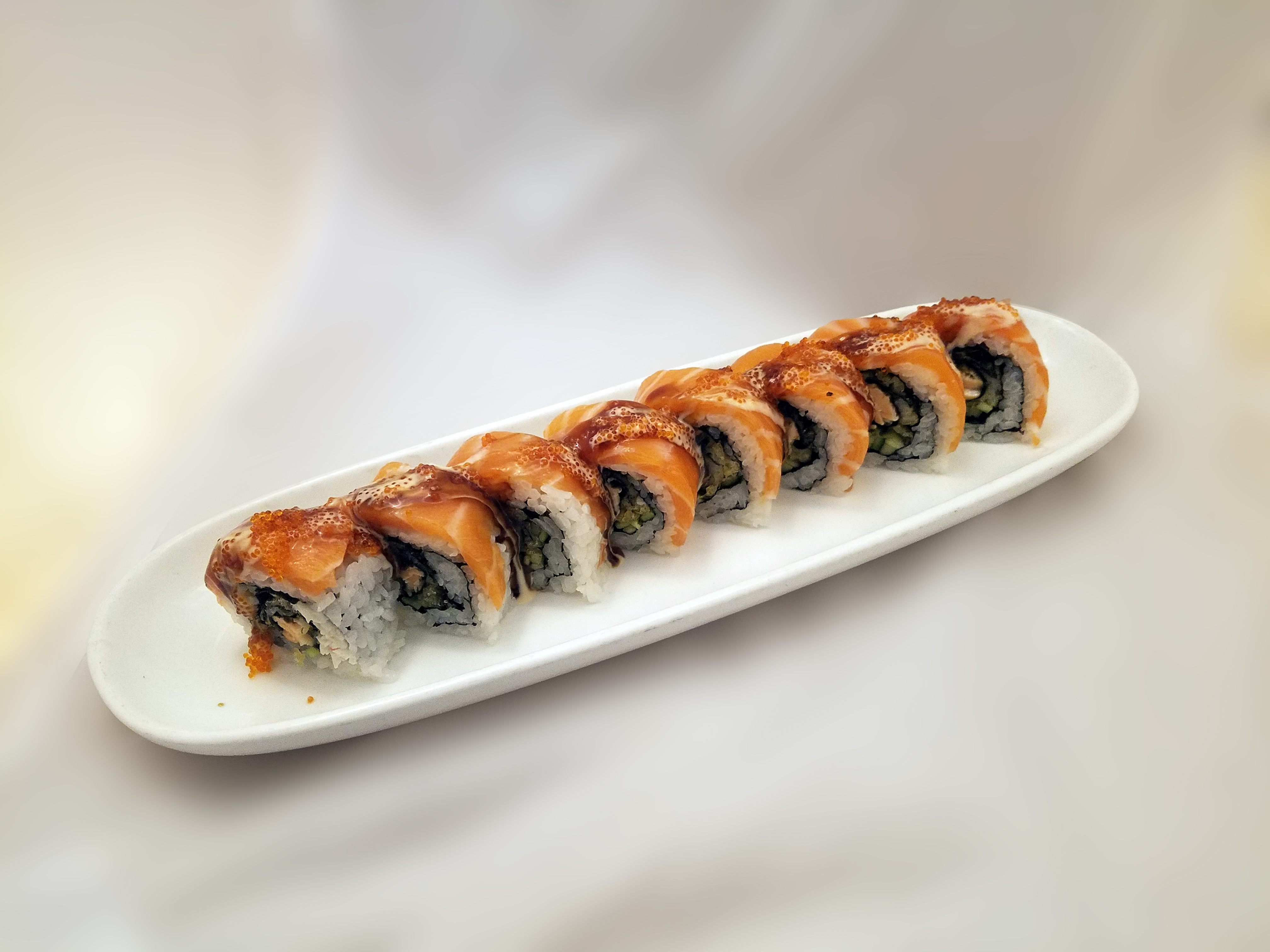 Order Salmon Paradise Roll food online from Joy Sushi store, San Mateo on bringmethat.com