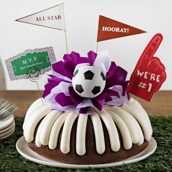 Order MVP – Soccer 8” Decorated Bundt Cake food online from Nothing Bundt Cakes store, Chula Vista on bringmethat.com