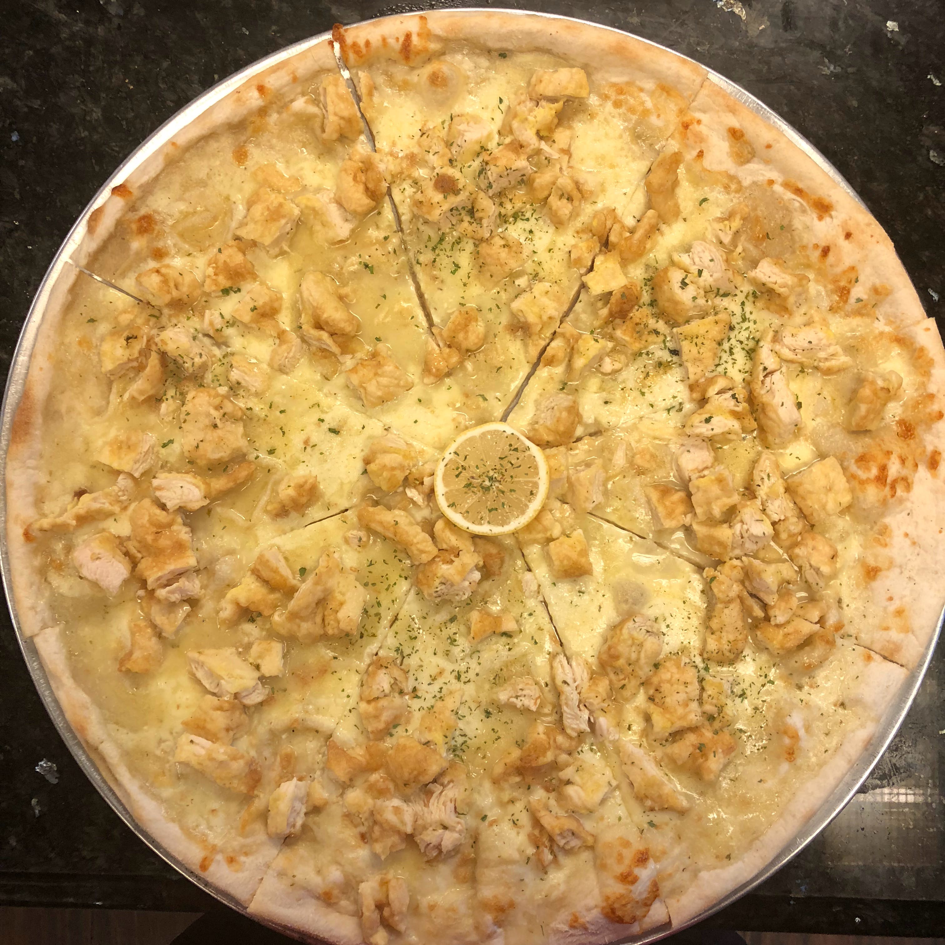 Order The Chicken Francese Pizza - 18" Large food online from Villa Grande Pizza store, Bath on bringmethat.com