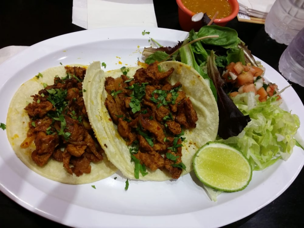 Order 2 Al Pastor Taco food online from The Great Burrito store, Edgewater on bringmethat.com