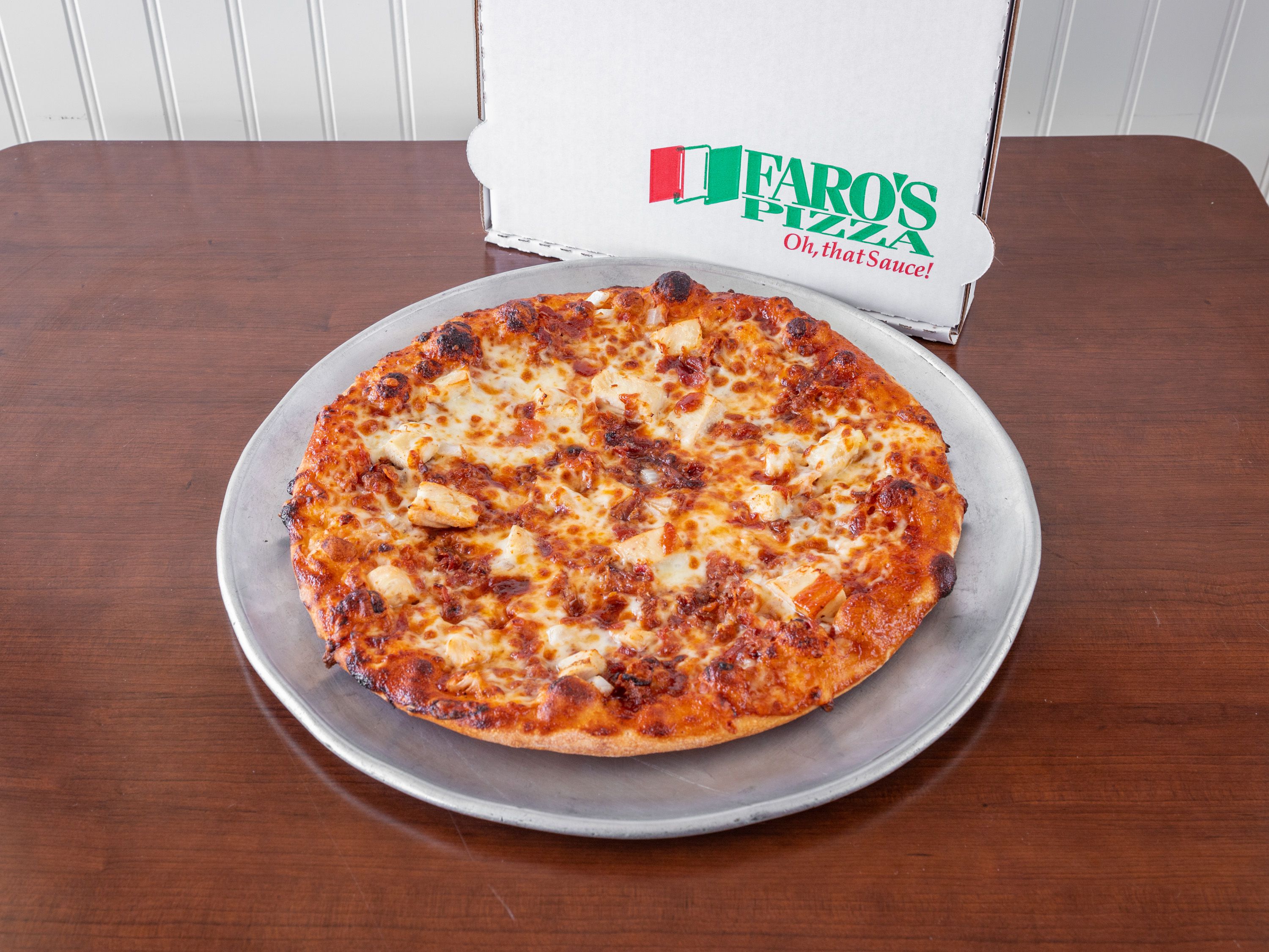 Order BBQ Chicken Pizza food online from Faro's Italian Pizza store, Grand Rapids on bringmethat.com