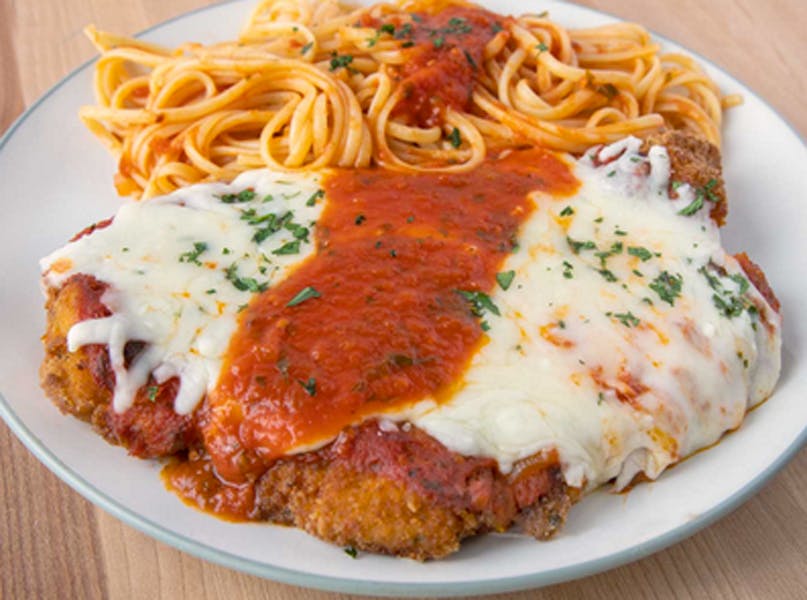 Order Chicken Parmigiana - Entree food online from Brother Bruno Pizza store, Washingtonville on bringmethat.com
