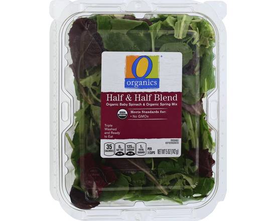 Order O Organics · Organic Half & Half Blend Spring Mix & Baby Spinach (5 oz) food online from Albertsons Express store, Fort Worth on bringmethat.com