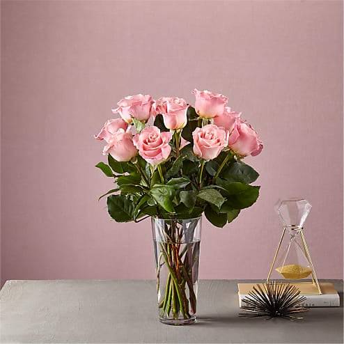 Order 12 Long Stem Pink Roses food online from Proflowers store, Corning on bringmethat.com