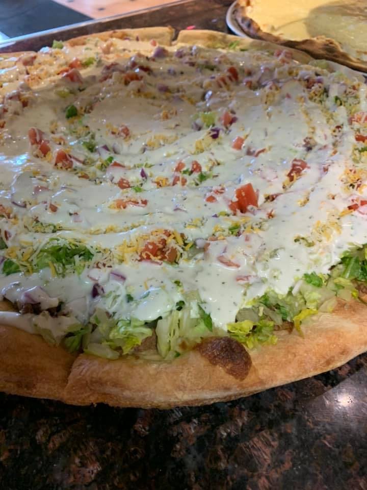 Order Taco Pizza - Large 16'' (8 Slices) food online from Villa Monte store, Old Bethpage on bringmethat.com