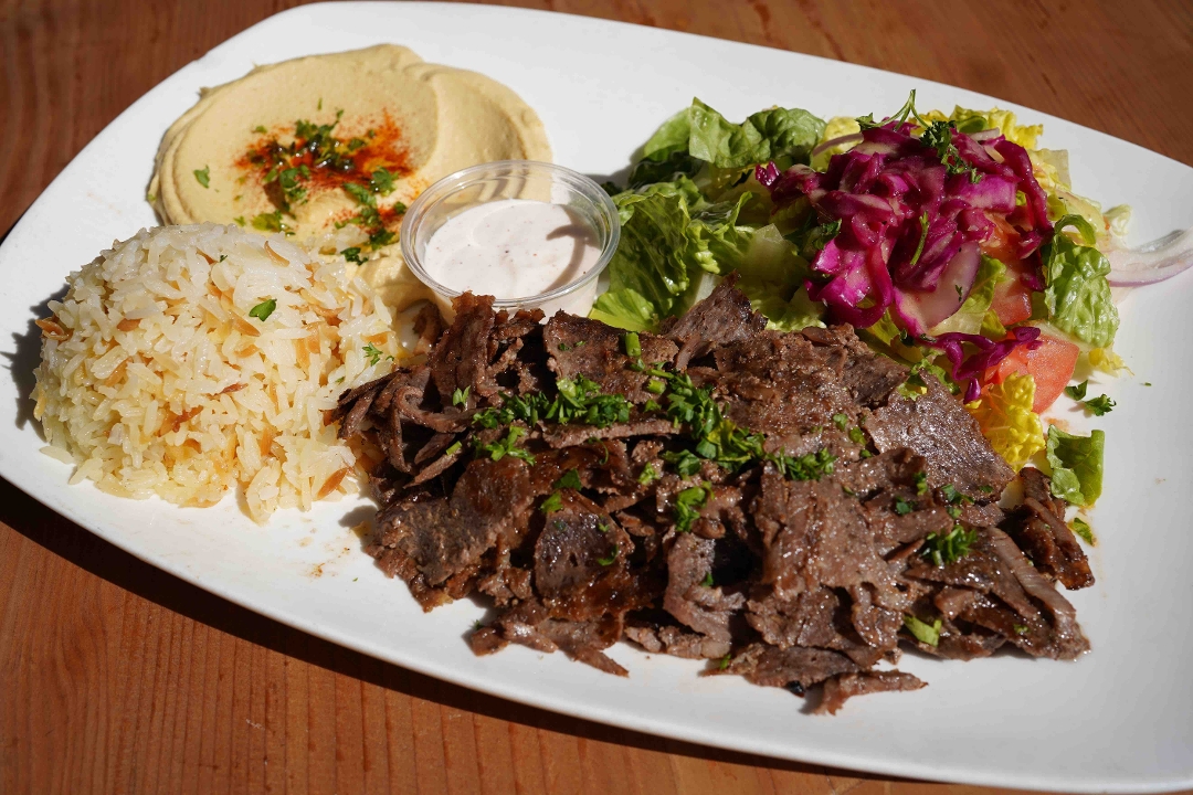 Order Lamb & Beef Gyros Plate food online from Pasha Mediterranean store, Redwood City on bringmethat.com