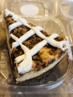 Order Cinnamon Roll Crunch Cheesecake  Slice food online from Dadia Cheesecakes store, Augusta on bringmethat.com