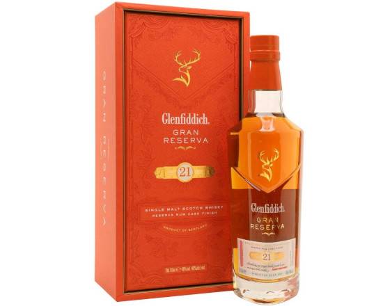 Order Glenfiddich 21 Year Old Gran Reserva Rum Cask Finish Single Malt Scotch Whisky food online from Rocky Liquor store, Claremont on bringmethat.com