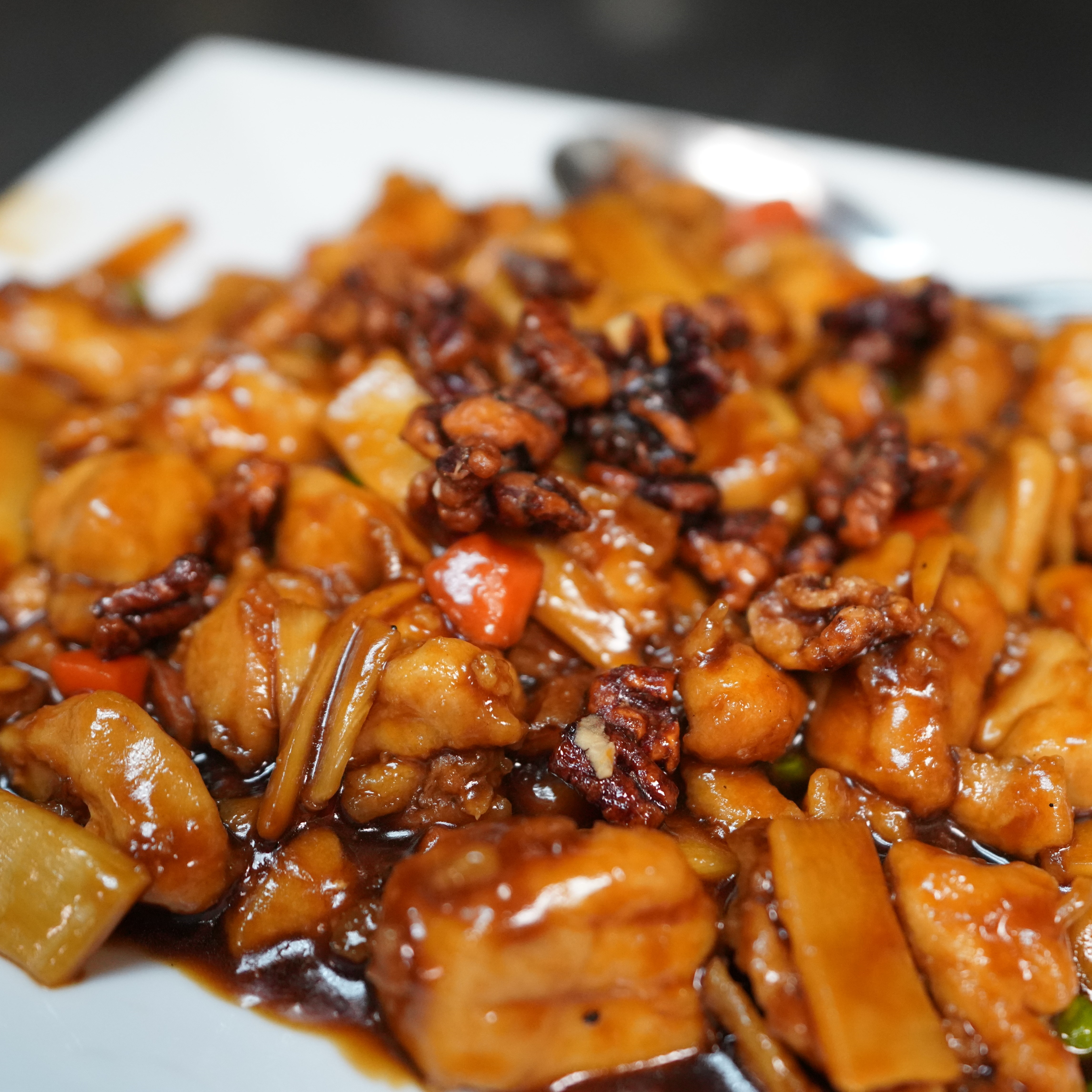 Order Chicken with Topped Honey Walnuts food online from Red Pepper Chinese Restaurant store, RICHFIELD on bringmethat.com