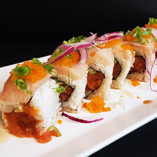 Order Yellowtail Delight Roll food online from Ichiban Sushi & Bar store, Canyon Country on bringmethat.com