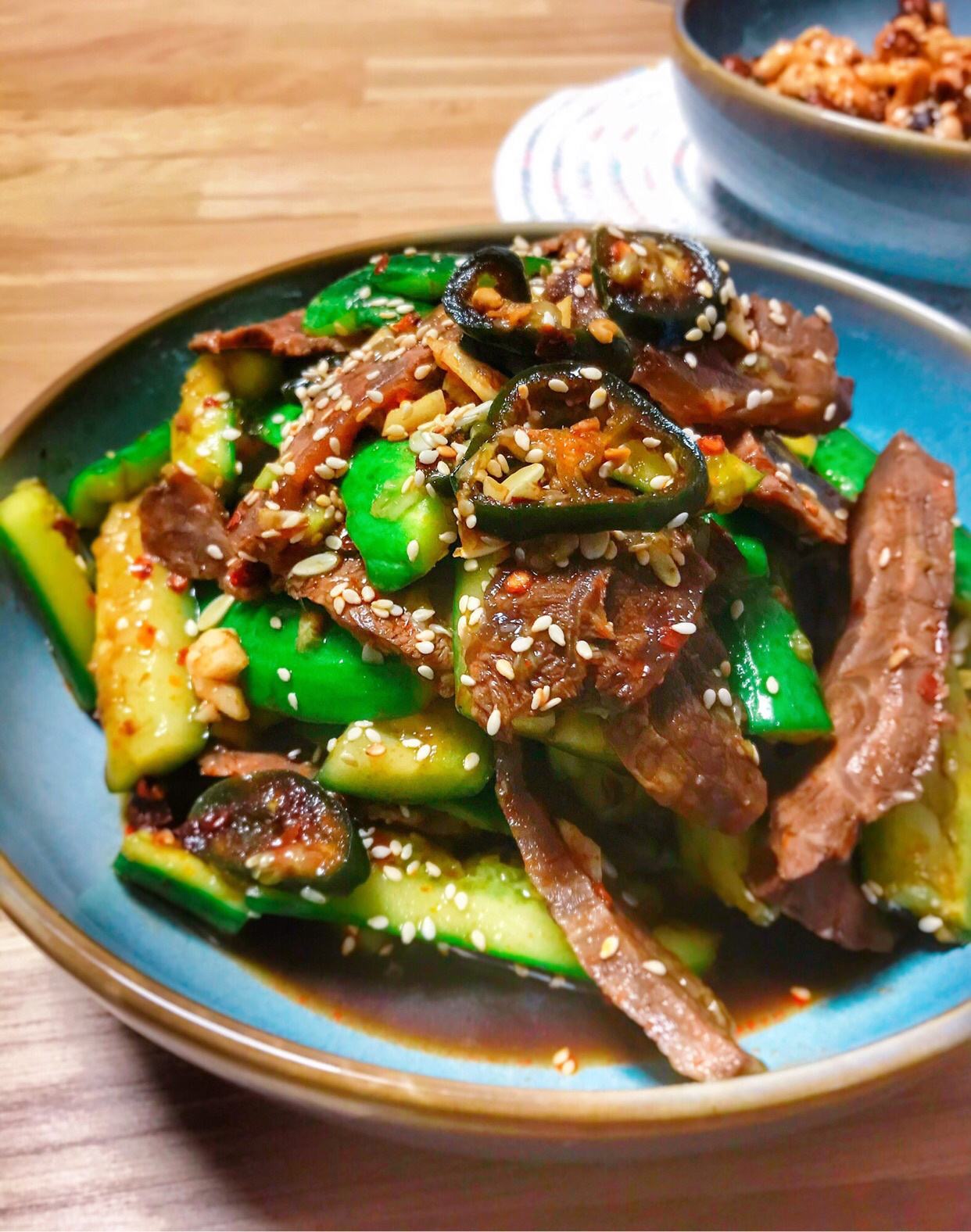 Order Cucumber with Marinated Beef 黄瓜酱牛肉 food online from Dumpling Park store, San Francisco on bringmethat.com