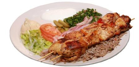 Order Chicken Kabob Plate food online from Pita Land store, Hickory Hills on bringmethat.com