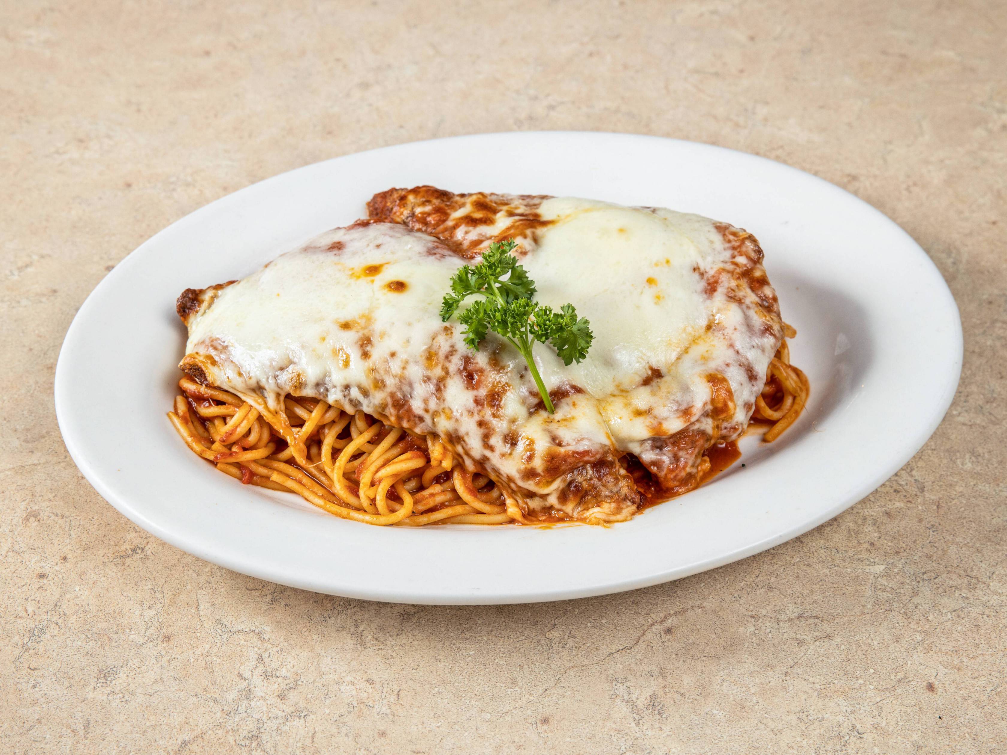 Order Chicken Parmigiana food online from Frank's Trattoria store, Caldwell on bringmethat.com