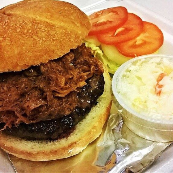 Order Pulled Pork Burger food online from Pigs On A Wing store, Lindenhurst on bringmethat.com