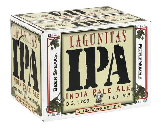 Order Lagunitas IPA, 12pk-12oz bottled beer (4.0% ABV) food online from Ranch Market Too store, Yountville on bringmethat.com
