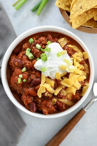 Order Crock of Chili w/Chips food online from Mrs. P and Me store, Mount Prospect on bringmethat.com
