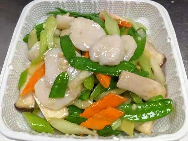 Order 74. Stir Fried Scallops food online from Kirin Chinese Restaurant store, Mountain View on bringmethat.com