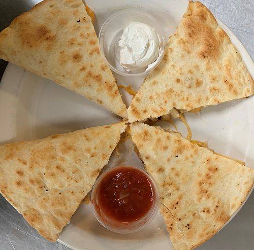Order Quesadilla food online from Throwbacks Bar And Grill store, Riverside on bringmethat.com