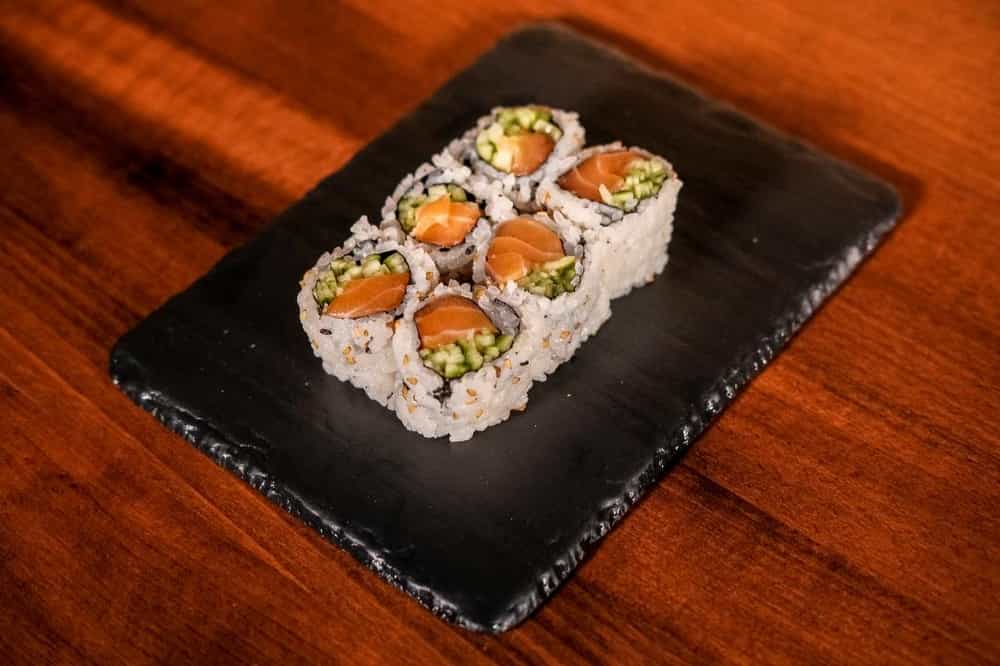 Order Salmon Cucumber Roll food online from Izumi Japanese Steak House & Sushi Bar store, Windsor Locks on bringmethat.com
