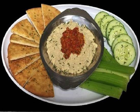 Order Hummus food online from Paninis Bar & Grill store, Stow on bringmethat.com