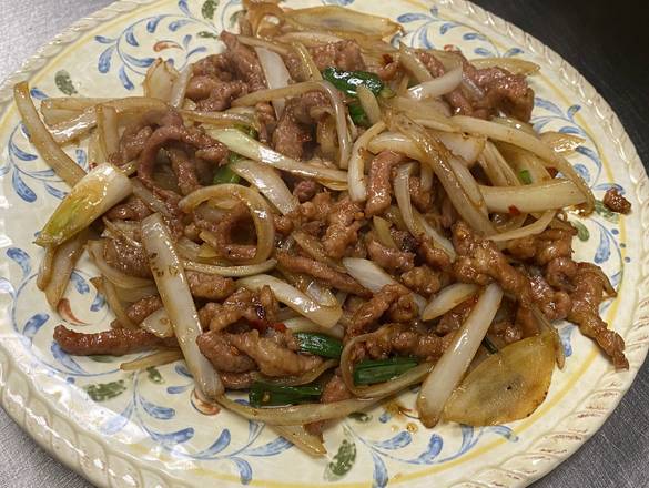 Order Pork Scallion 蔥爆豬肉 food online from Uncle Chen's Chinese Restaurant store, State College on bringmethat.com