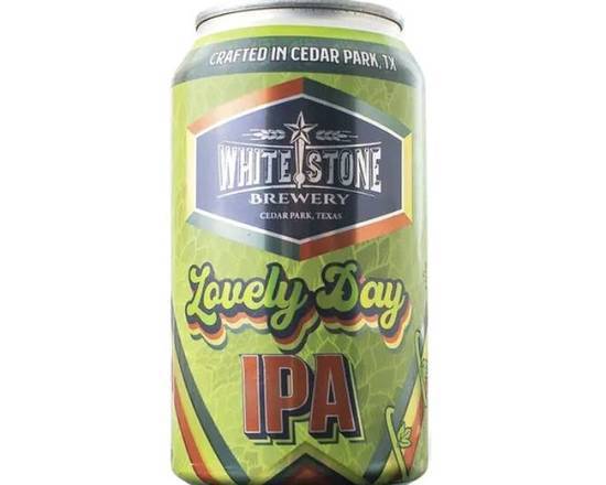Order White Stone Lovely Day IPA, 6pk-12oz can beer (6.86% ABV) food online from Cold Spring Liquor store, Liberty Hill on bringmethat.com