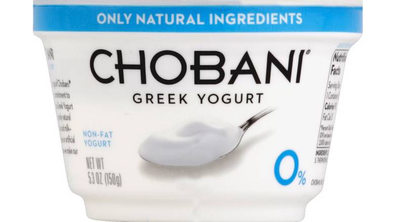 Order Chobani 0% Non Fat Plain Greek Yogurt food online from Trumbull Mobil store, Trumbull on bringmethat.com