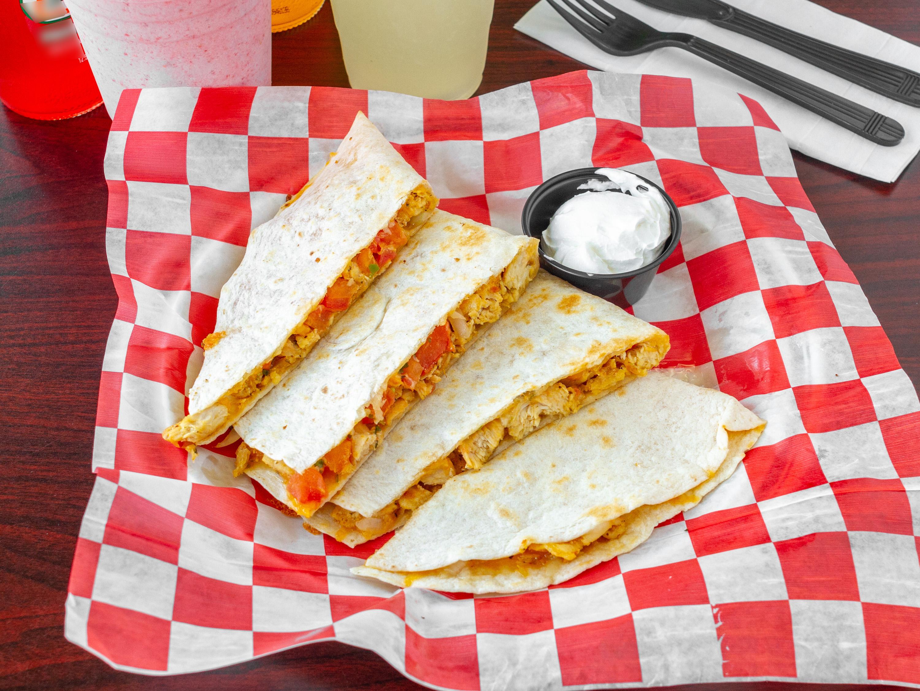 Order Grilled Chicken Grilled Quesadilla food online from Metropolis Mexican Grill store, Nutley on bringmethat.com