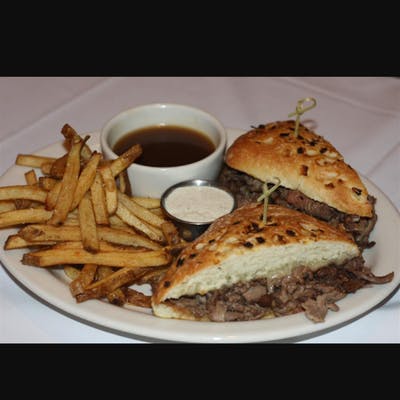Order Prime Rib Sandwich food online from Newport Quik Stop Cafe store, San Diego on bringmethat.com