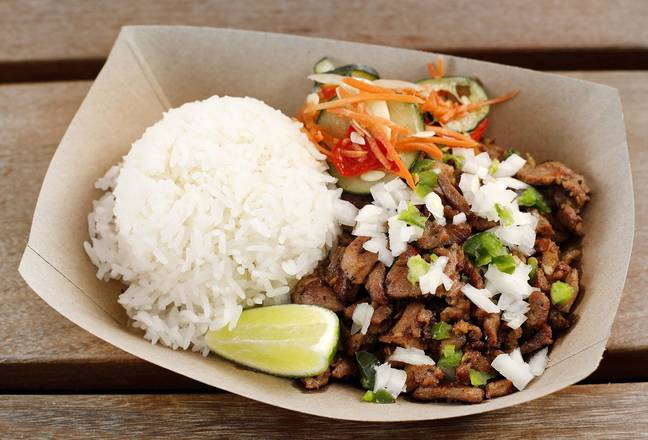 Order Sisig with Steamed Rice food online from Senor Sisig store, Roseville on bringmethat.com