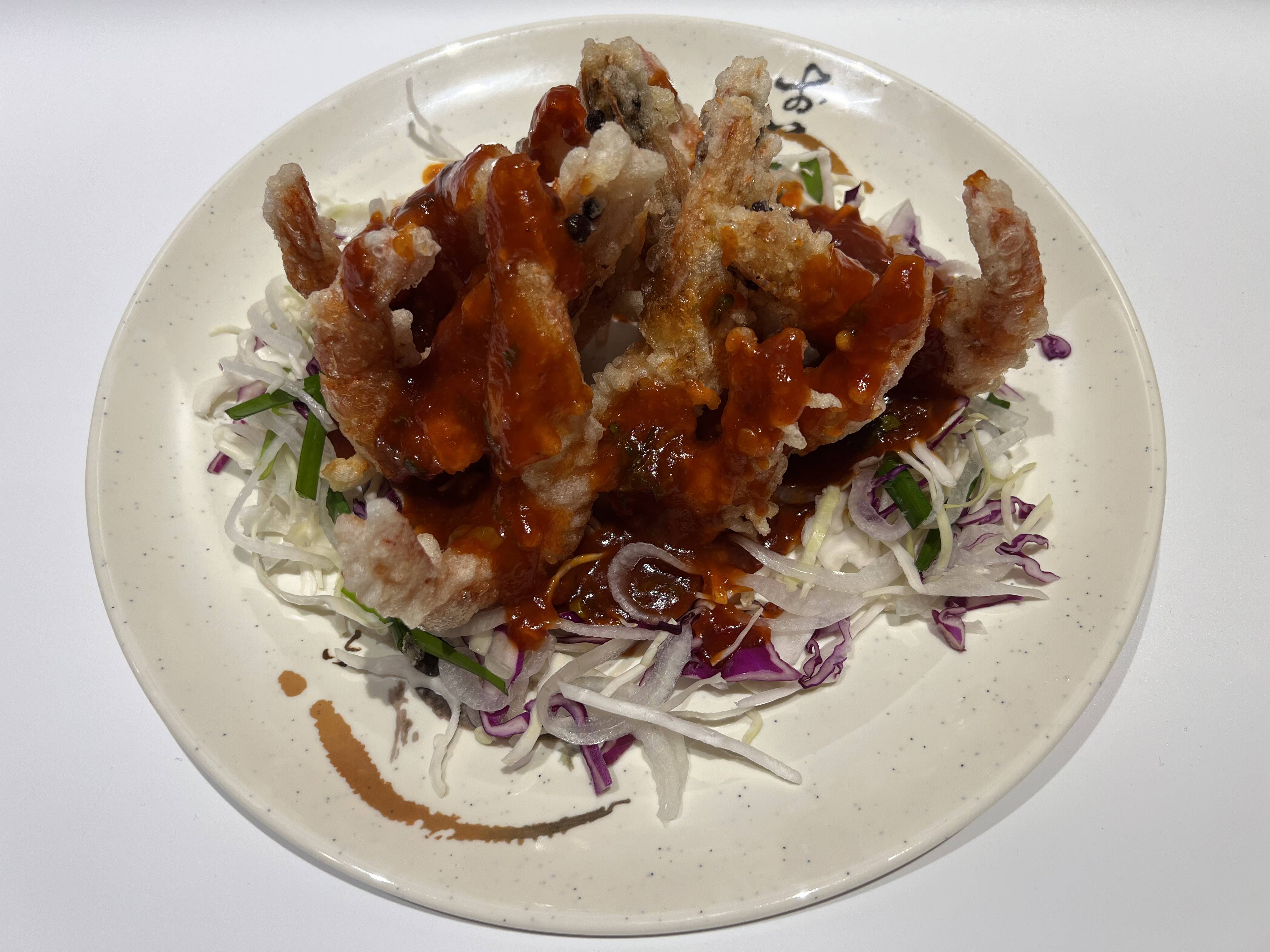 Order Deep Fried Shrimp in Spicy Sauce food online from Golmok Restaurant store, Palisades Park on bringmethat.com