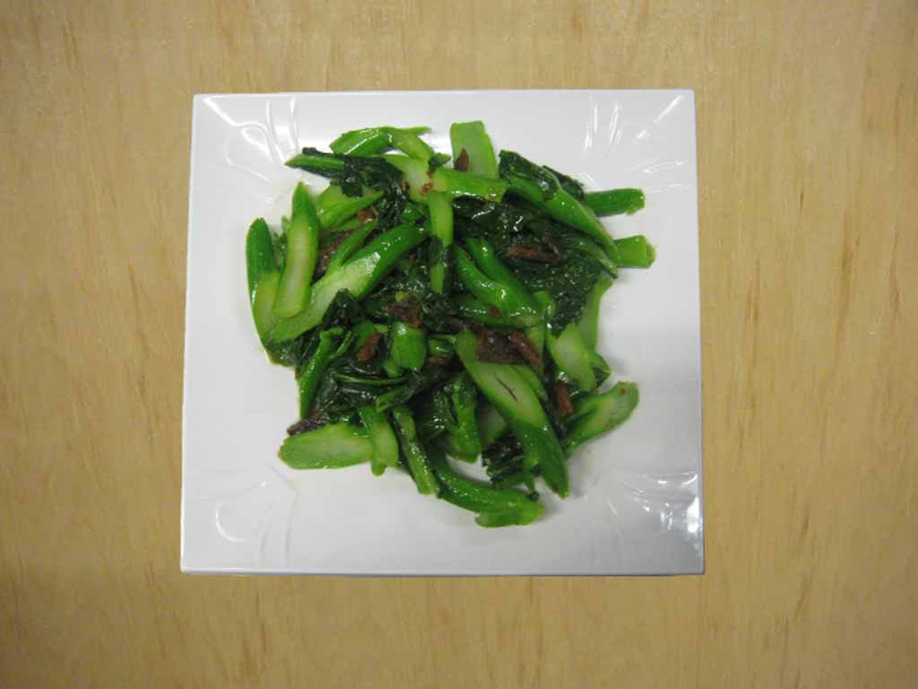 Order 703. Chinese Broccoli with Dry Fish food online from San Sun store, San Francisco on bringmethat.com