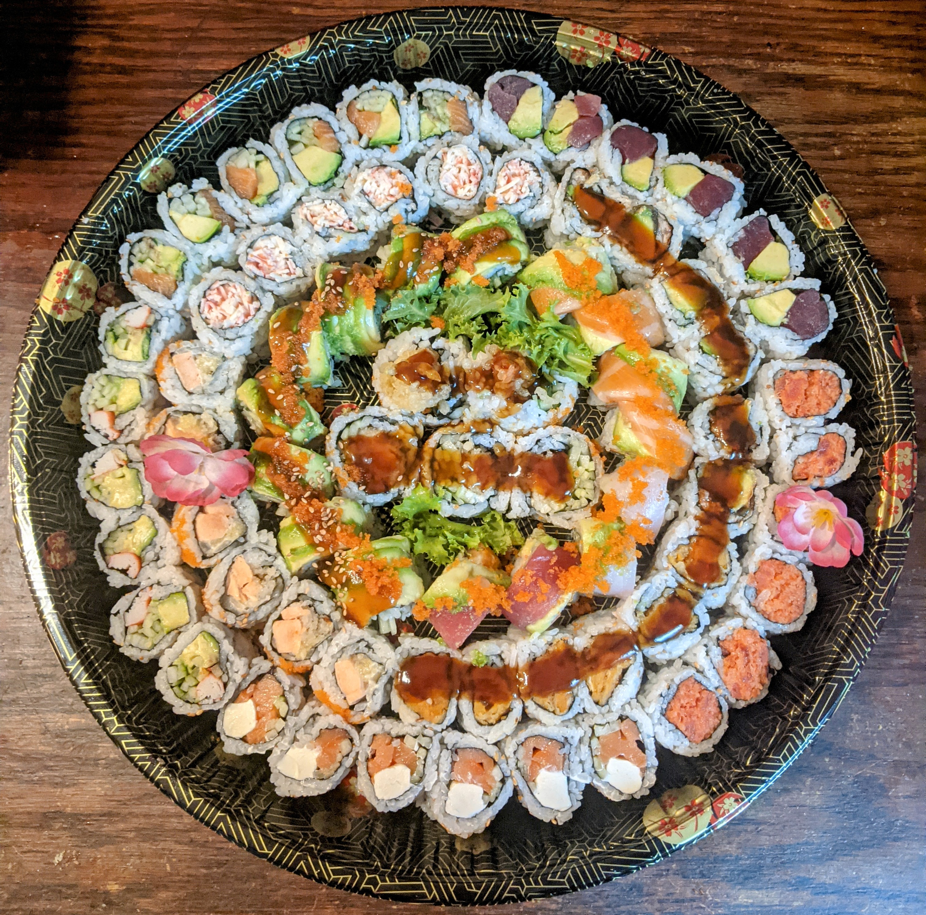 Order 3. Party Tray (75PC) food online from Bay Sushi store, Brooklyn on bringmethat.com