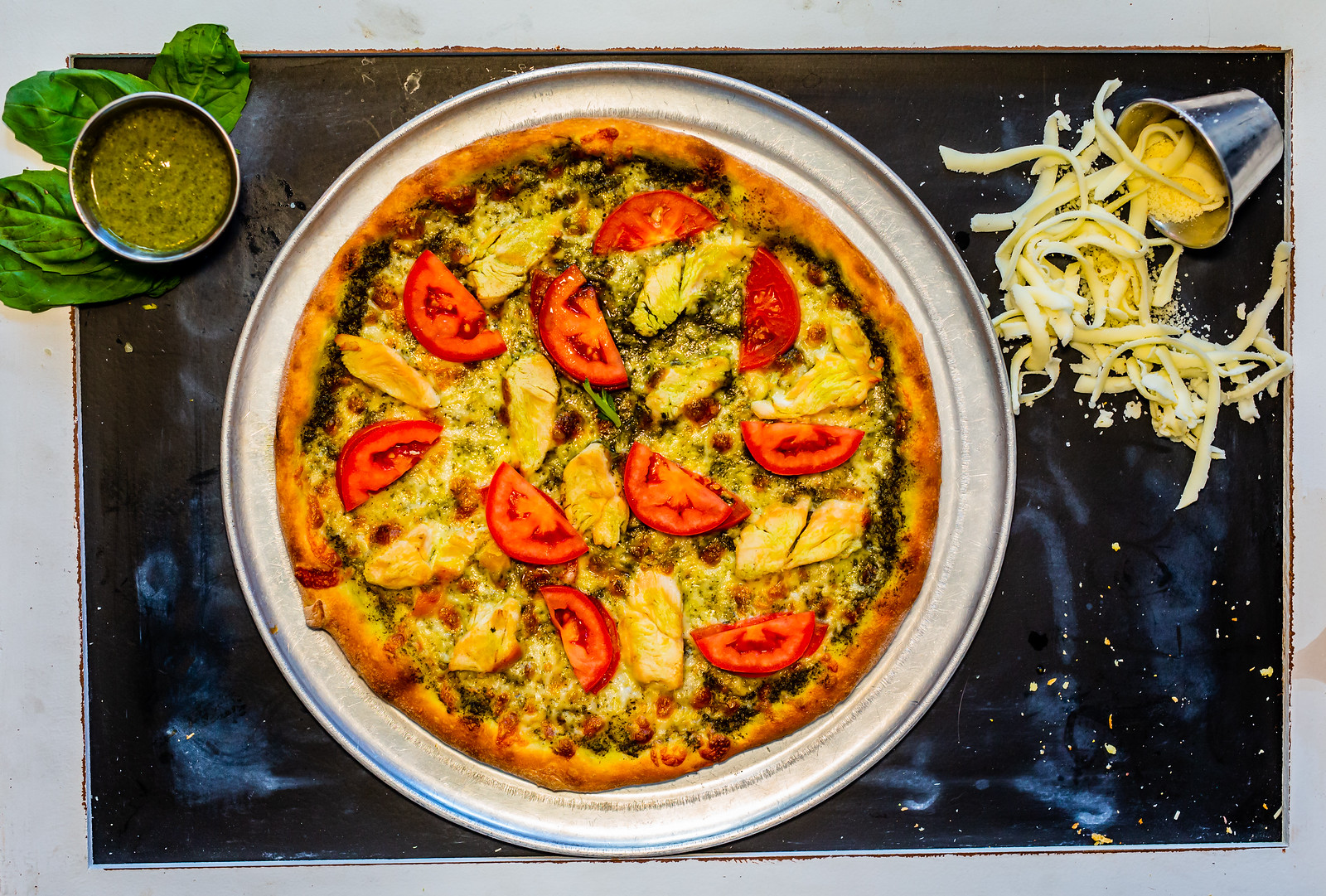 Order Pesto Chicken Pizza food online from Panini Pizza & Italian Kitchen store, West Hollywood on bringmethat.com