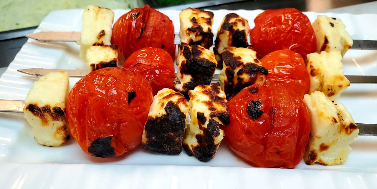 Order Halloumi cheese kebab  food online from Samarkand Restaurant store, Feasterville on bringmethat.com