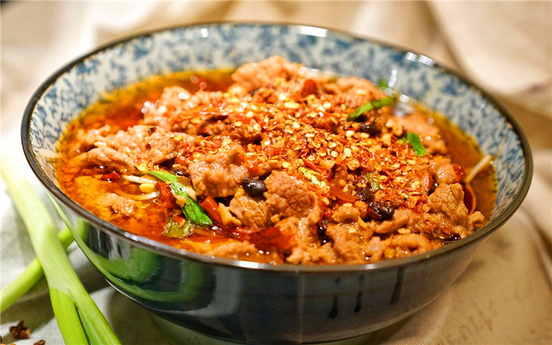 Order Poached Beef in Hot Chili 水煮牛肉 food online from Chengdu Famous Food store, Philadelphia on bringmethat.com
